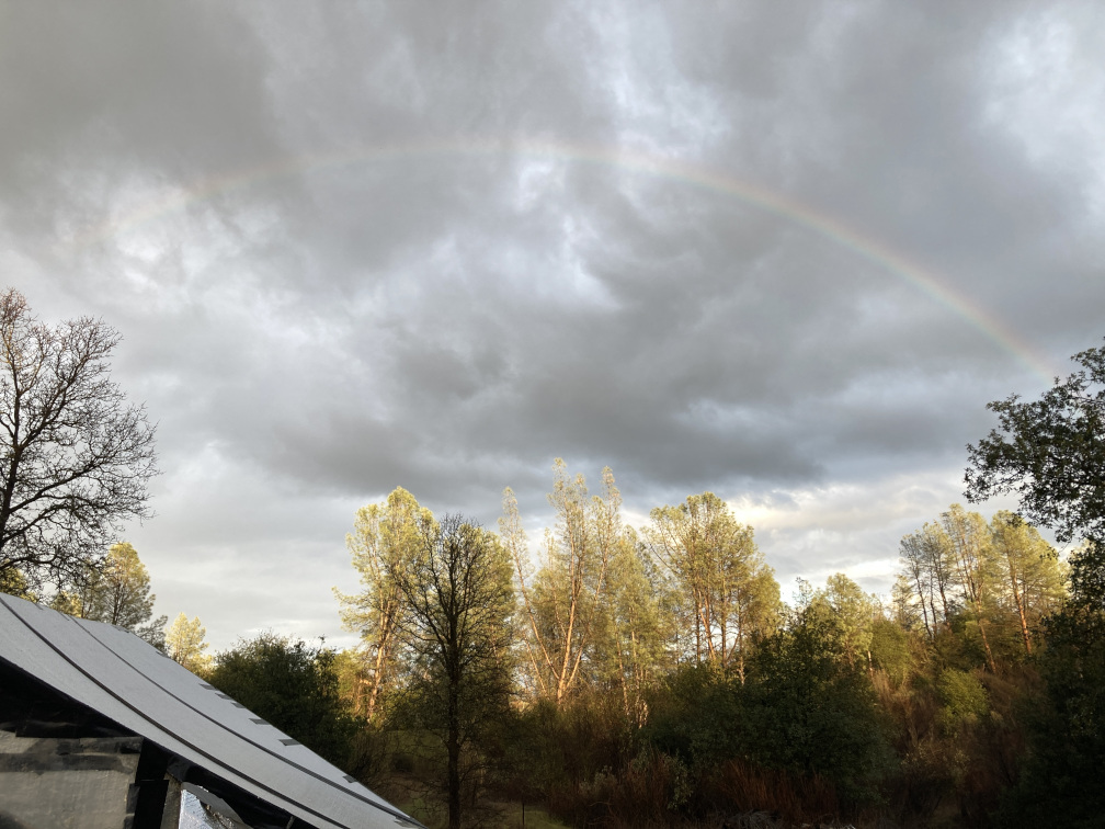 Rainbow at the End of the Storm A photo of the sky looking east from camp, a rainbow has formed in the late afternoon sun.